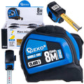 Double-sided nylon tape measure with auto-stop 8 m / 25 mm Class I – display box – Pack of 6