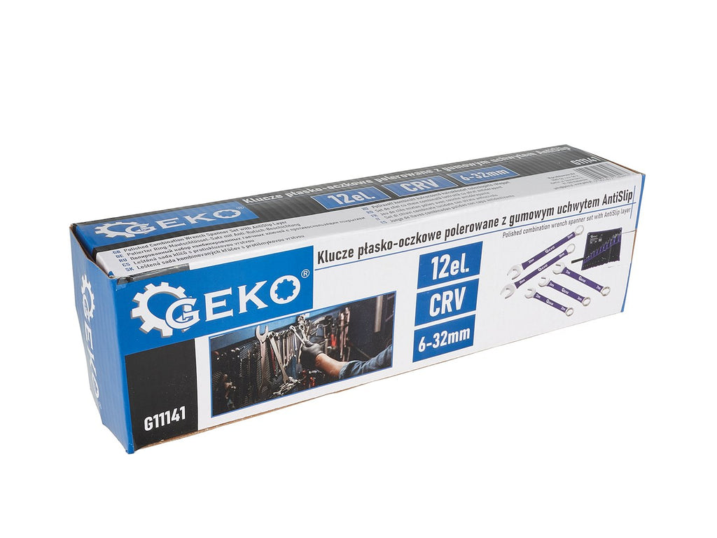Klucze płasko-oczkowe polerowane z gumowym uchwytem AntiSlip 6-32mm 12el. CRV (4)