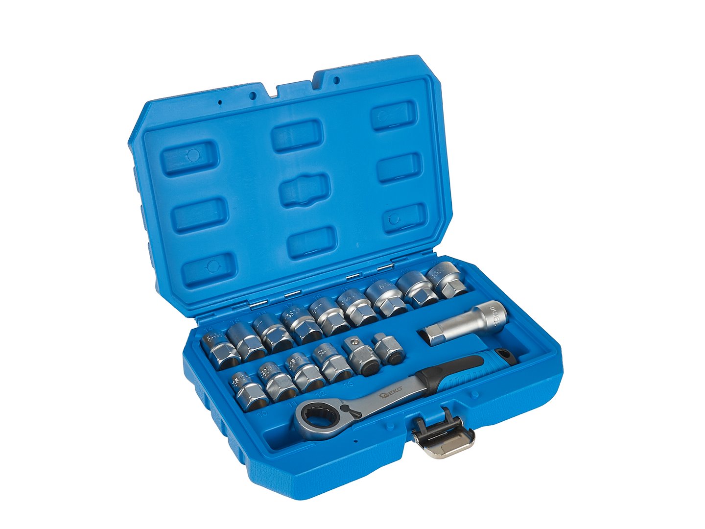 17-piece spline socket set CrV with ratchet