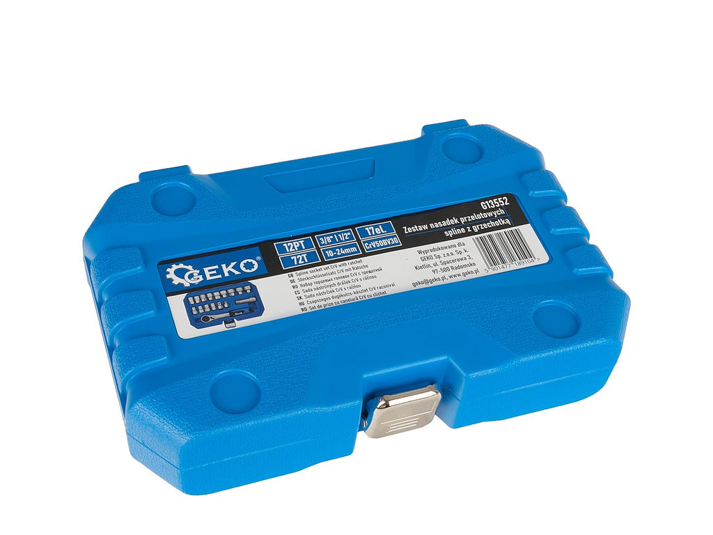 17-piece spline socket set CrV with ratchet