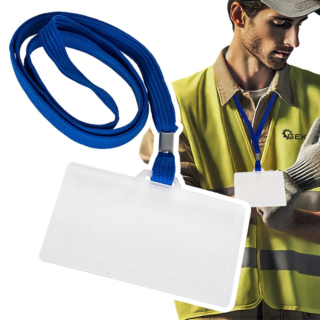 ID badge with lanyard, 92 x 59 mm – Pack of 10