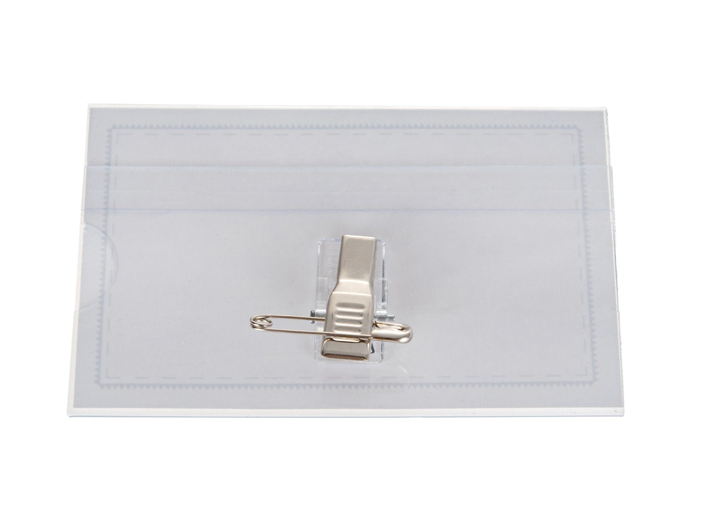 ID badge with clip and safety pin 90 x 56 mm – Pack of 10