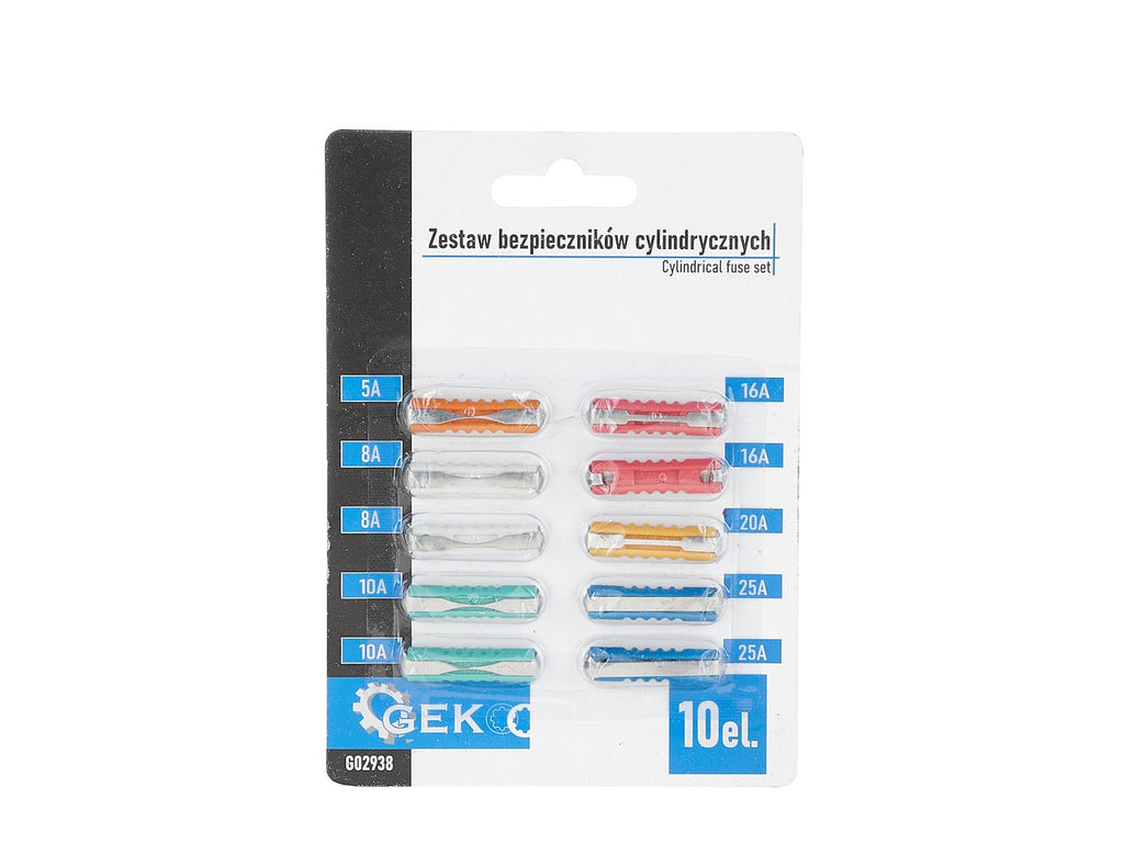 Cylindrical fuse set, 10 pcs