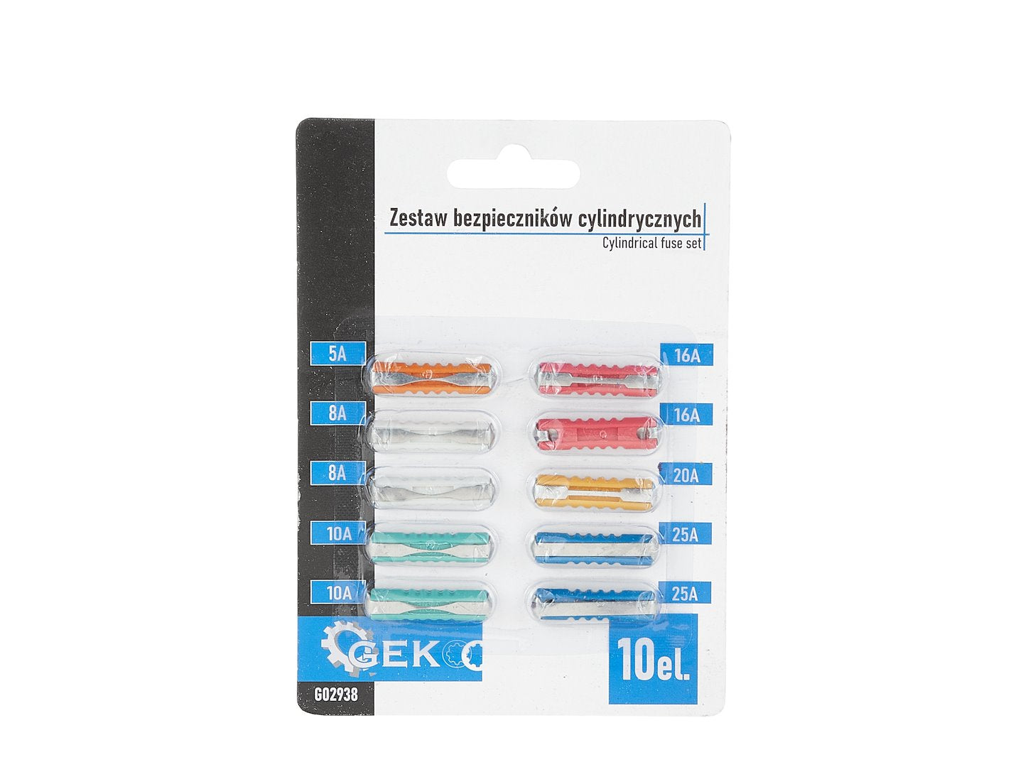 Cylindrical fuse set, 10 pcs