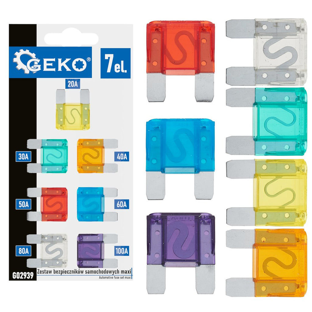 Automotive maxi fuse set, 7 pcs