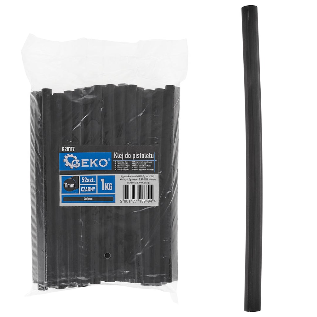Glue sticks 11 mm - 200 mm, black, 52 pcs