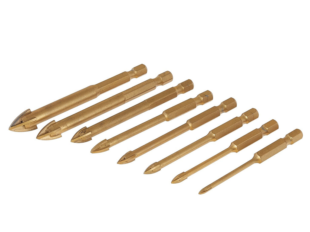 8 pcs drill set for glass and ceramic 3-12 mm