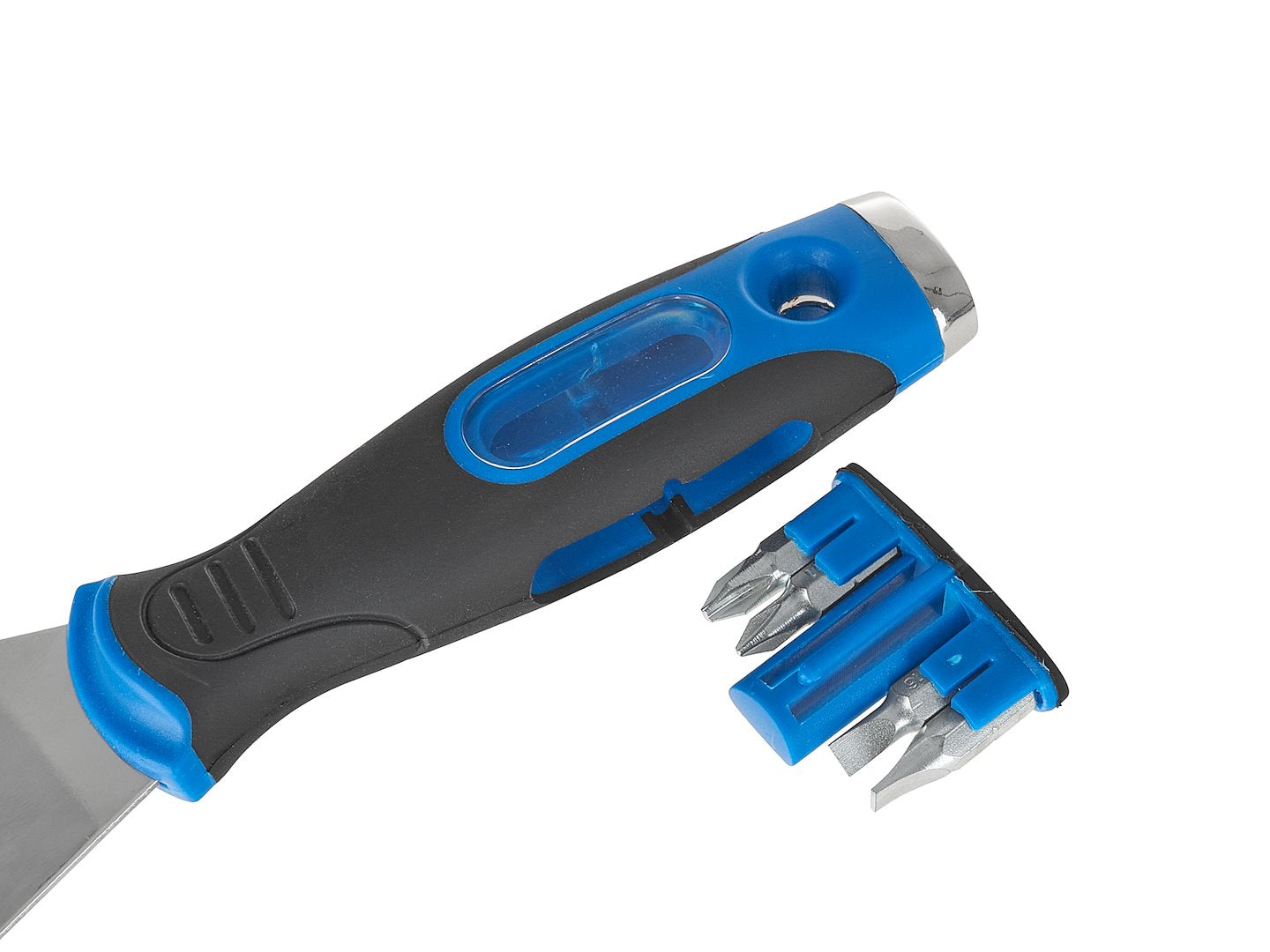 Scraper with profiled edges and bits