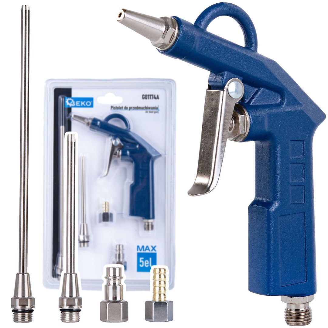 Air dust gun with nozzles and connectors, 5 pcs