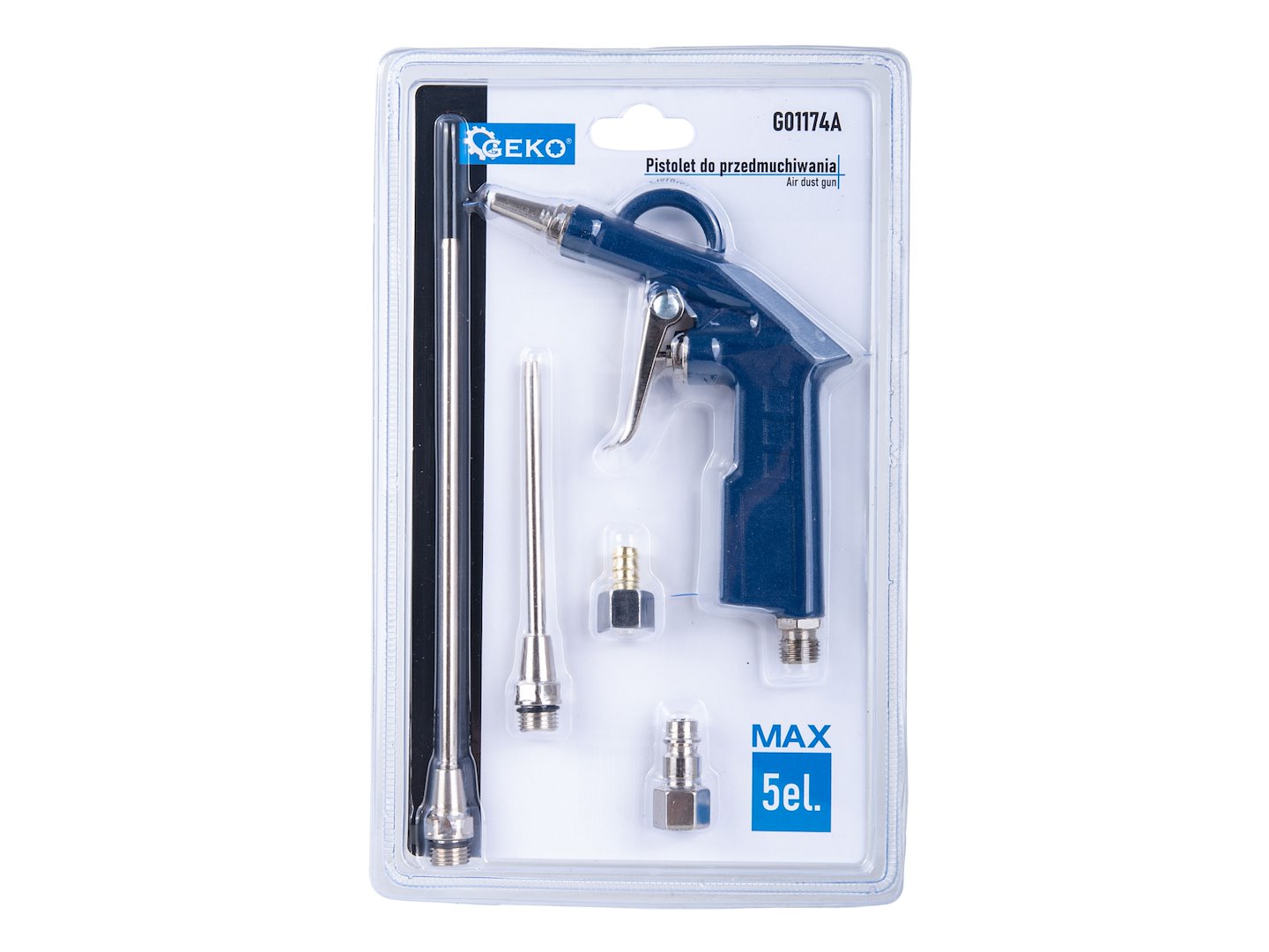Air dust gun with nozzles and connectors, 5 pcs