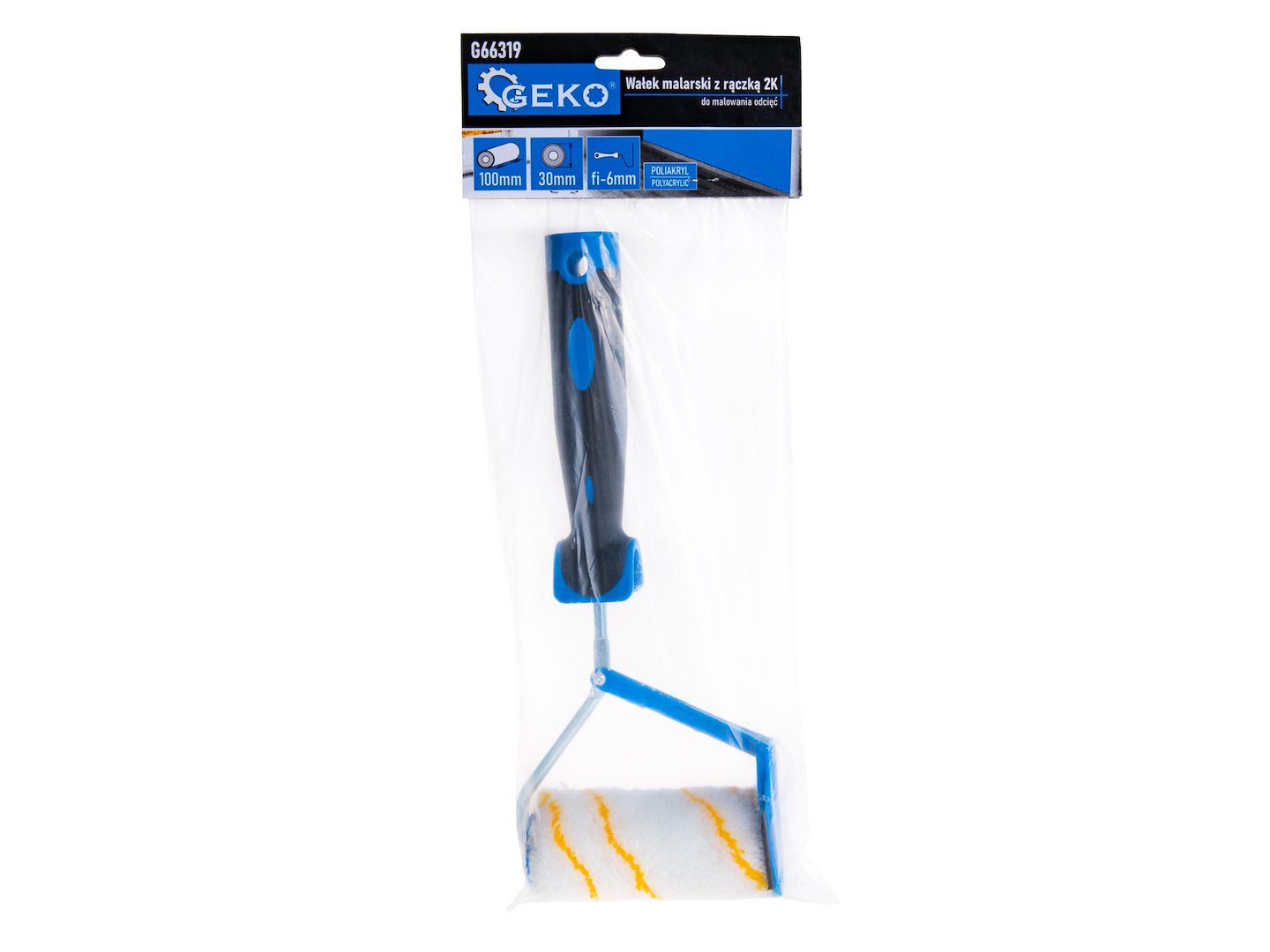 Edge paint roller with 2K roller frame - polyacrylic, 10 cm 30 mm