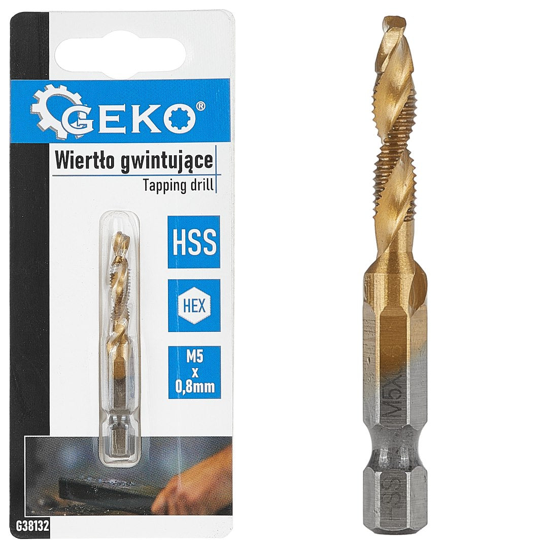 HSS M5 x 0.8 mm tapping drill with HEX mount