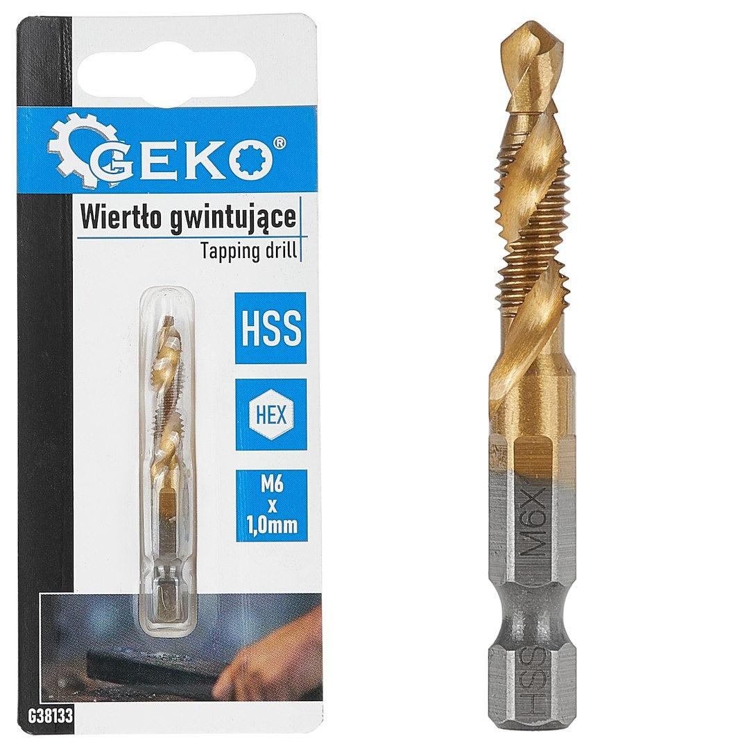 HSS M6 x 1.0 mm tapping drill with HEX mount