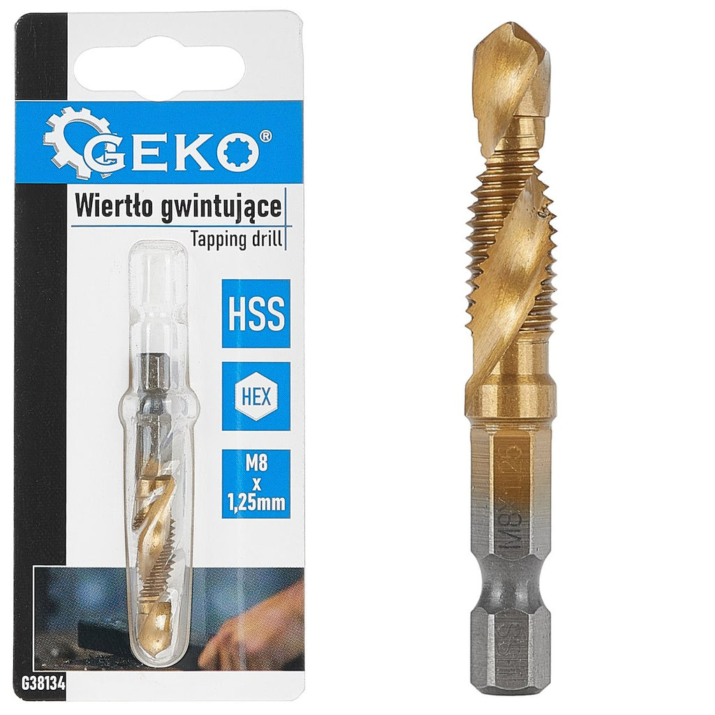 HSS M8 x 1.25 mm tapping drill with HEX mount