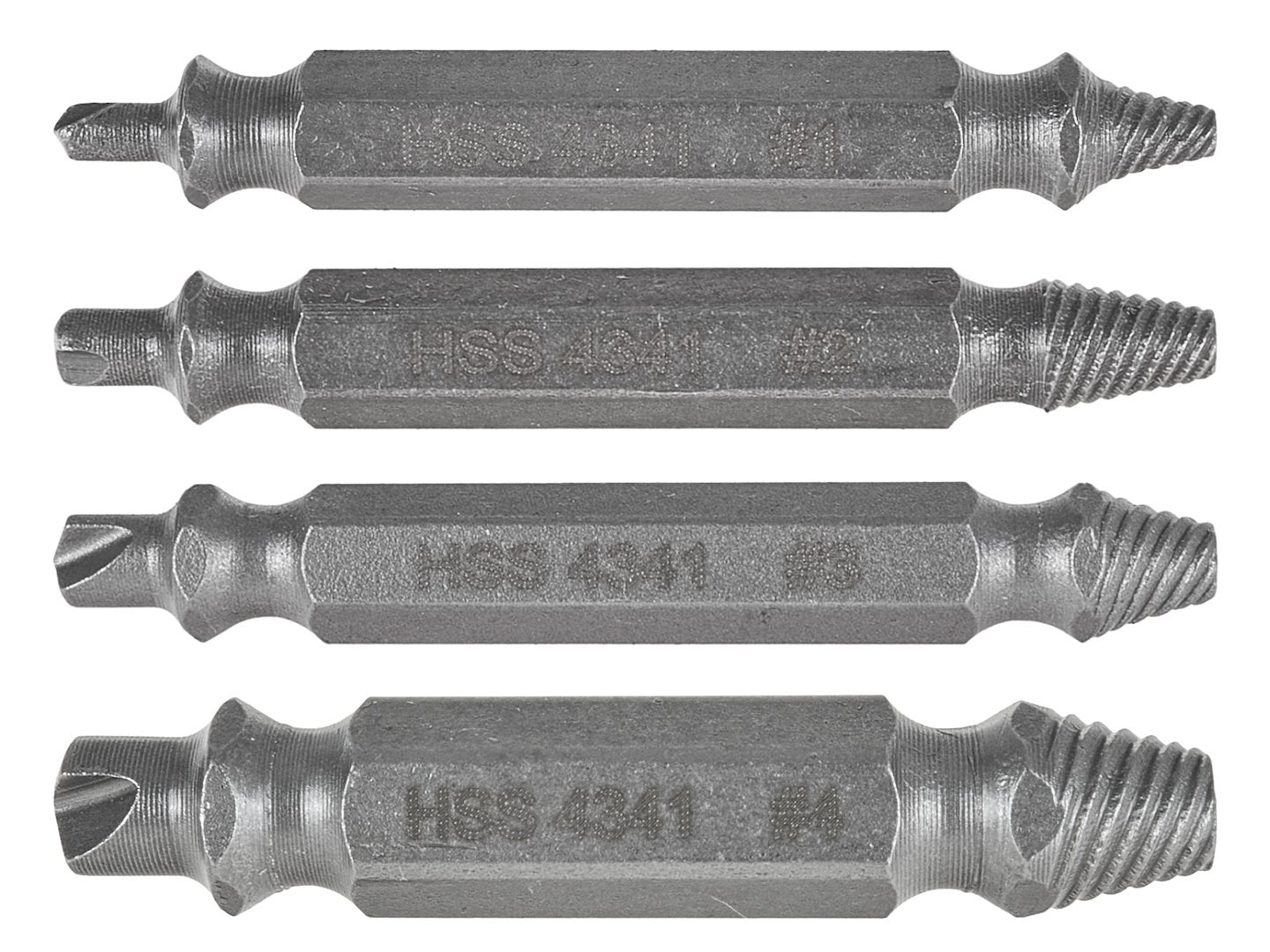 4 pcs double-sided screw extractor set