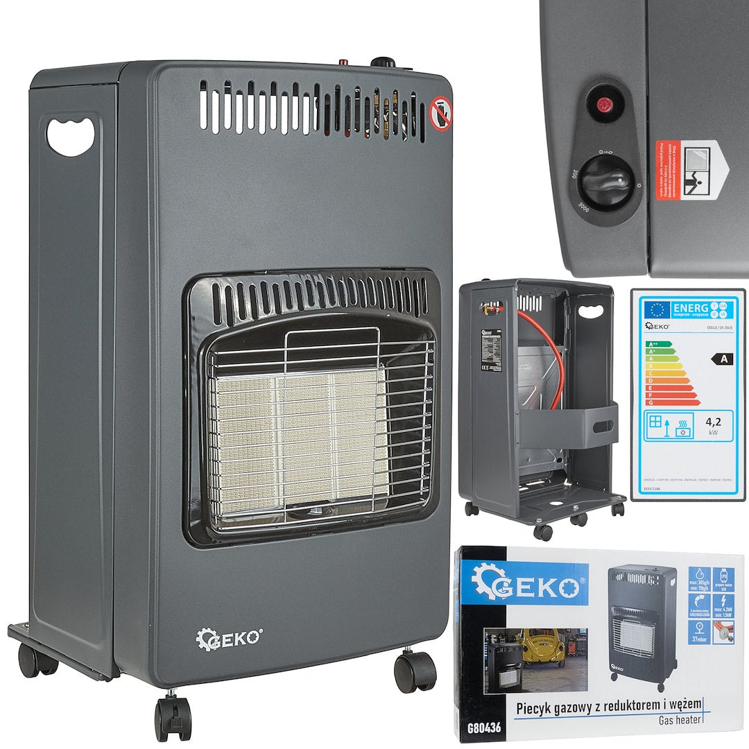 Indoor Gas Heater 4.2 kW with Reducer and Hose Type 2