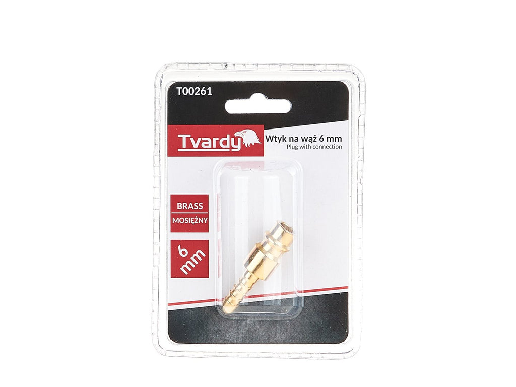 Brass male plug with 6 mm connection