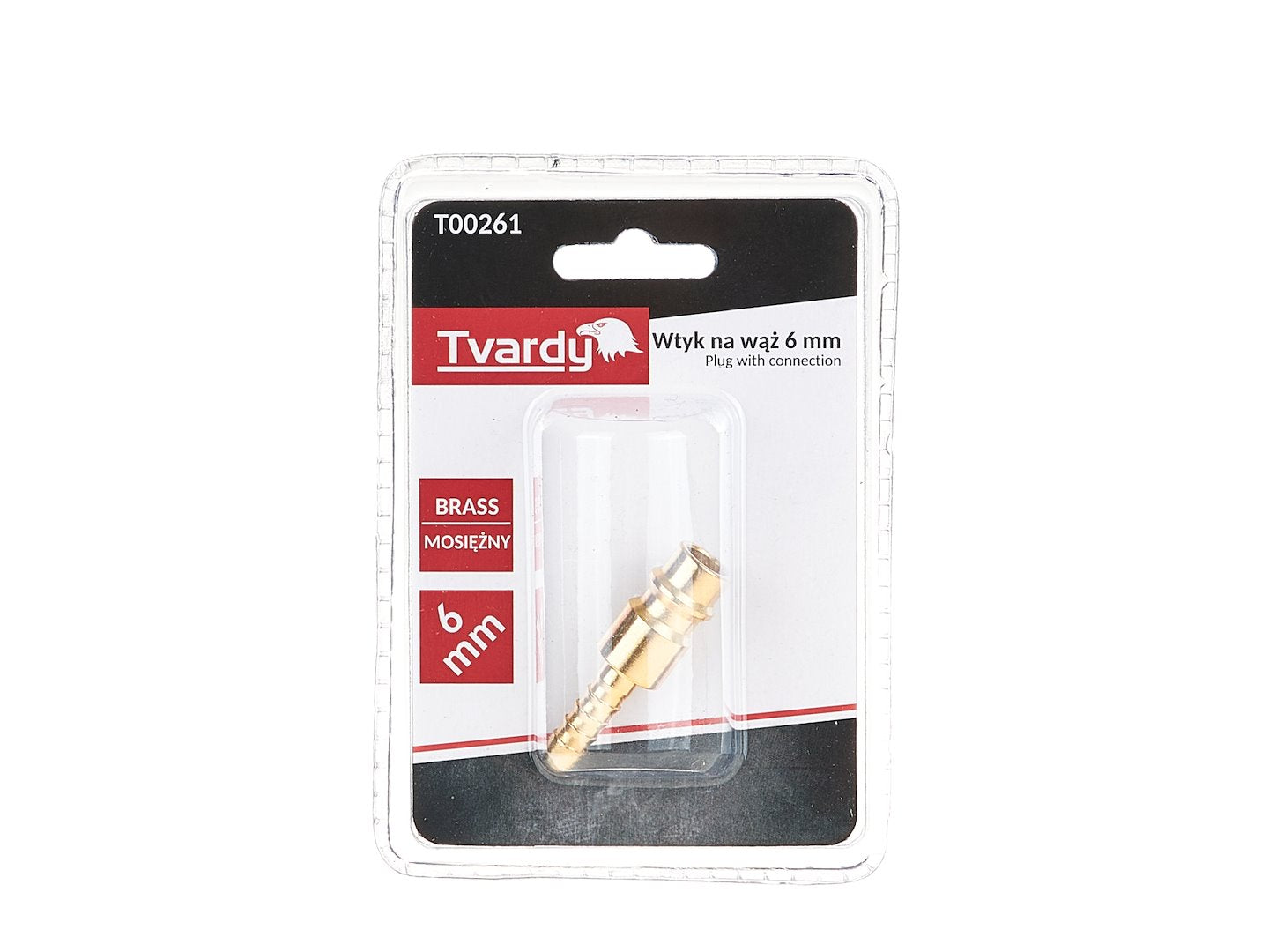 Brass male plug with 6 mm connection