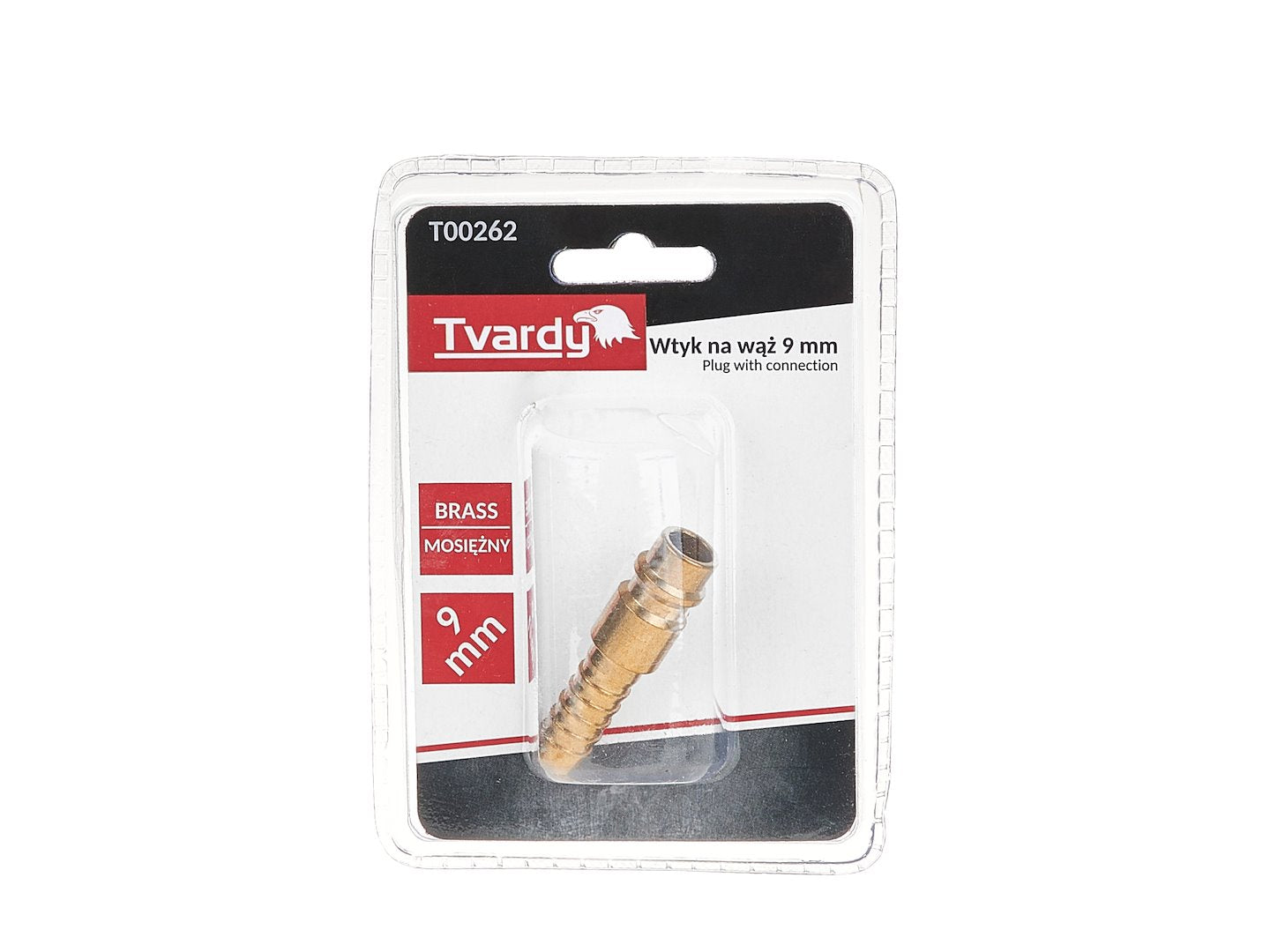 Brass male plug with 9 mm connection