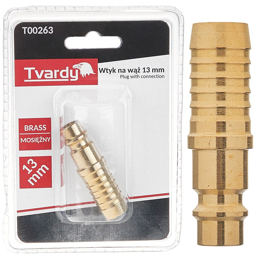 Brass male plug with 13 mm connection