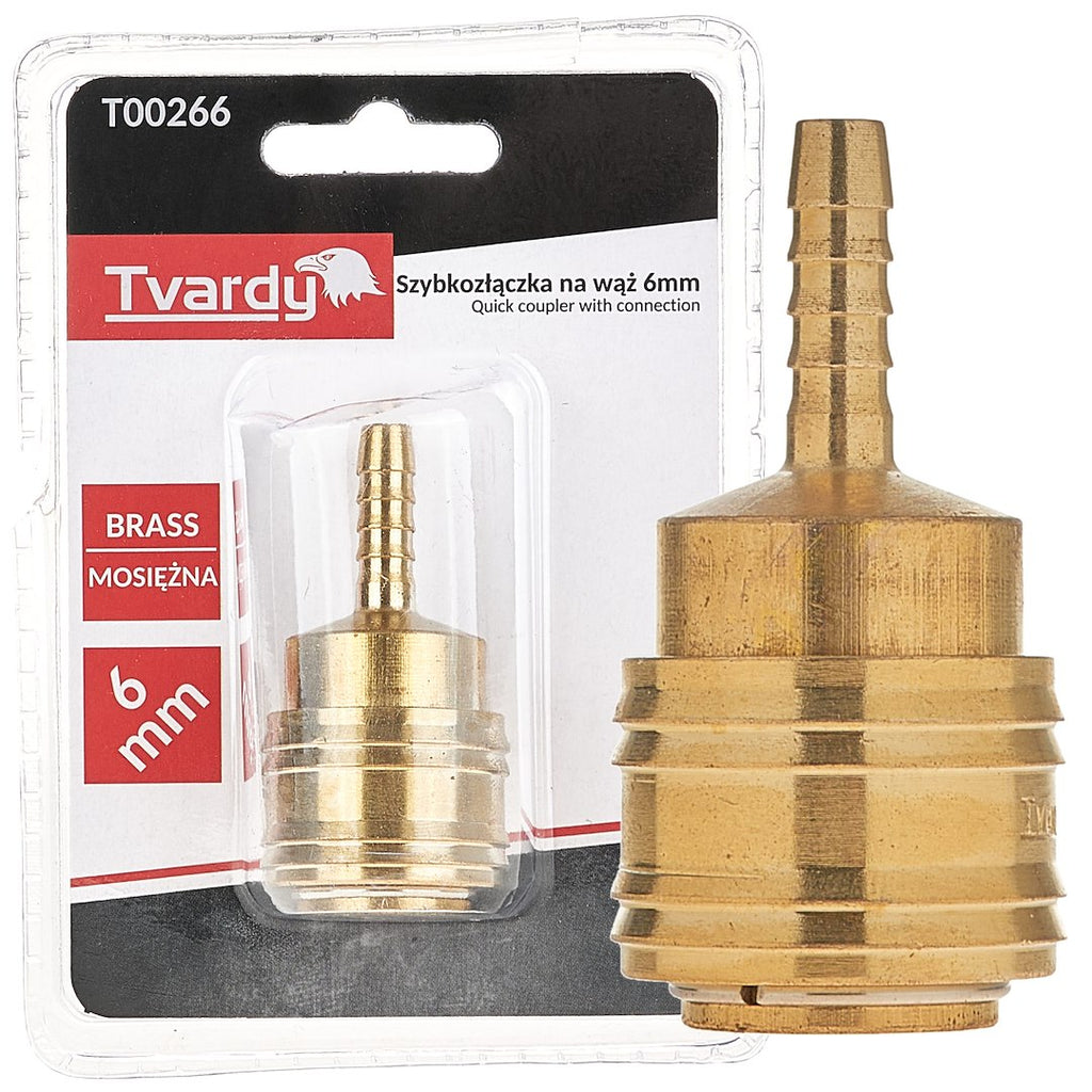 Brass quick coupler with 6 mm connection