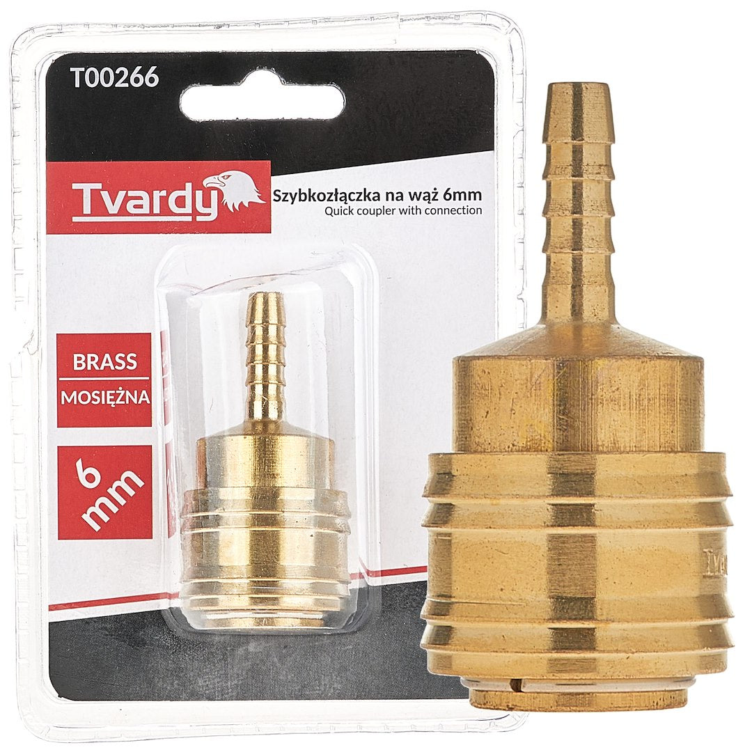 Brass quick coupler with 6 mm connection