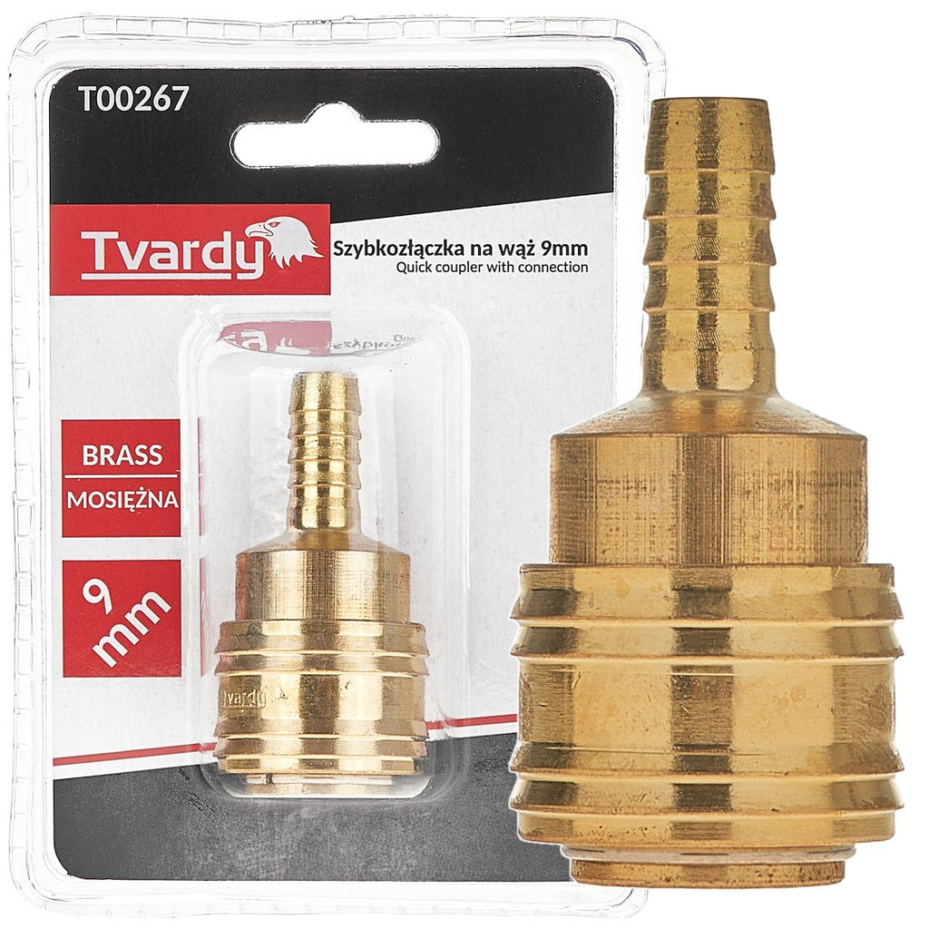 Female brass quick coupler with 9 mm connection