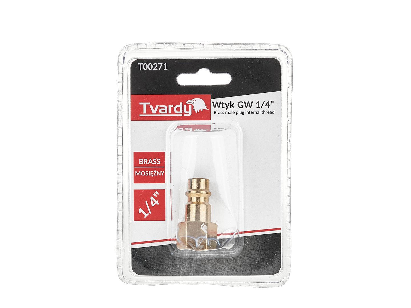 Brass male plug with 1/4" internal thread
