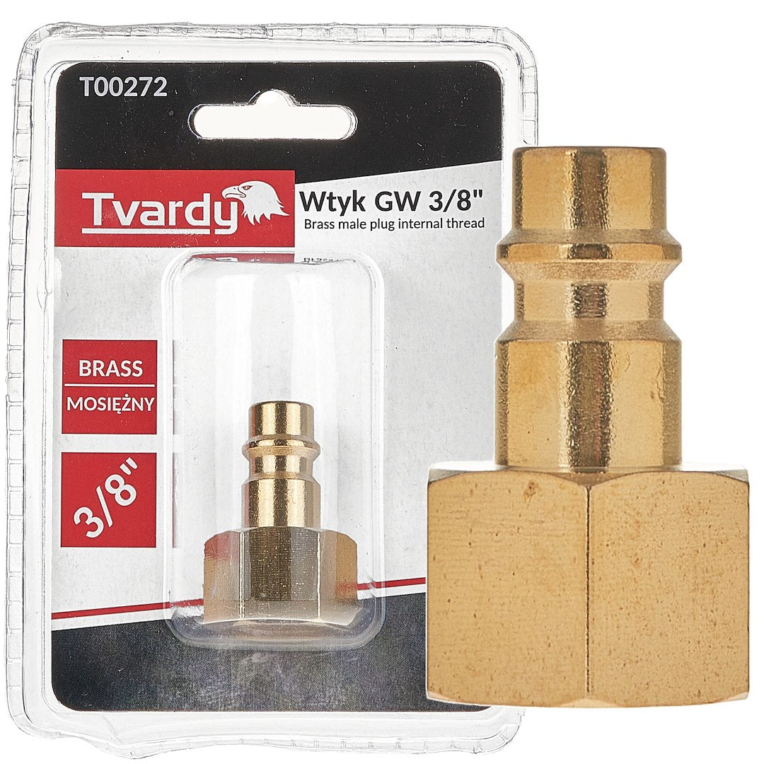 Brass male plug, internal thread 3/8\"
