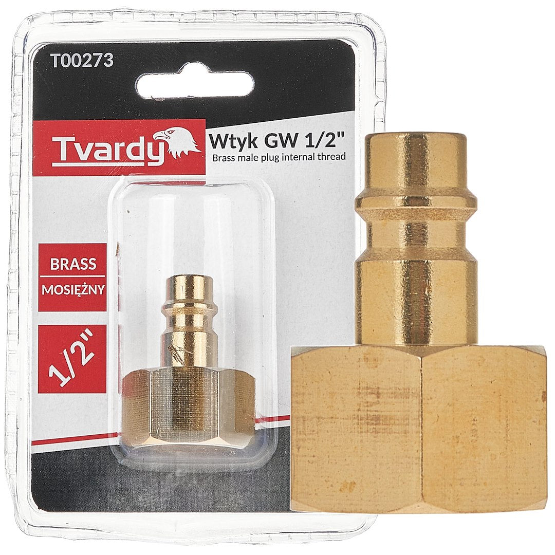 Brass male plug with internal thread 1/2"
