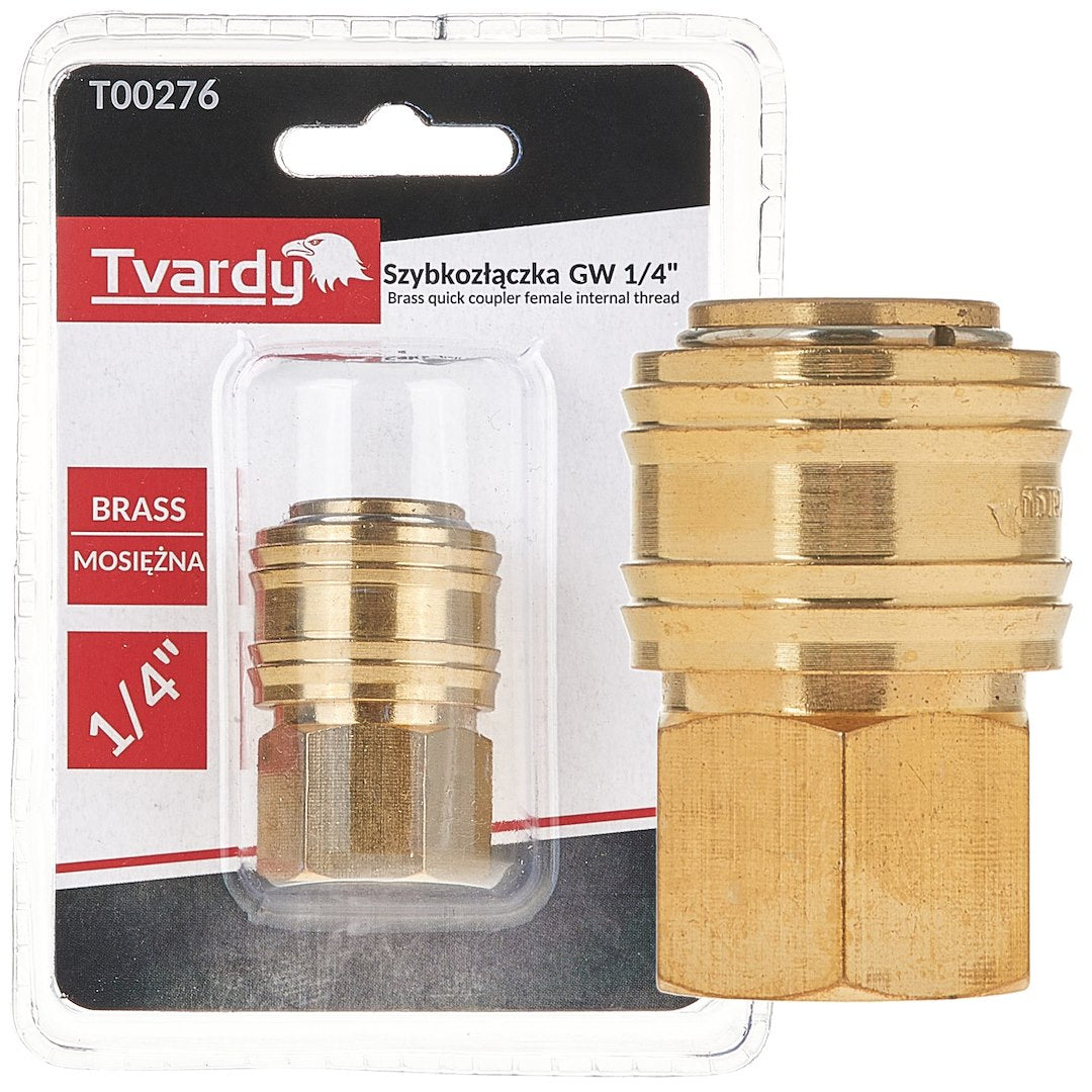 Brass female quick coupler, internal thread 1/4"