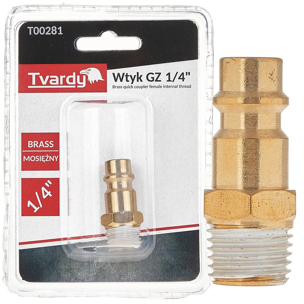 Brass male plug, external thread 1/4"