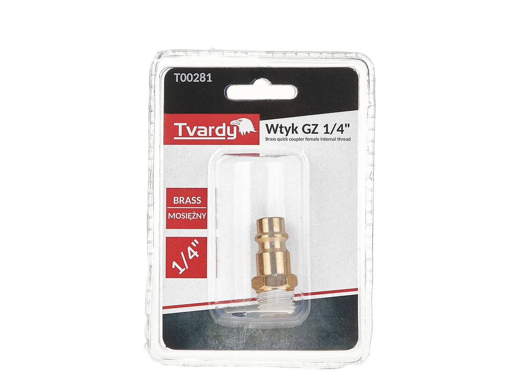Brass male plug, external thread 1/4"