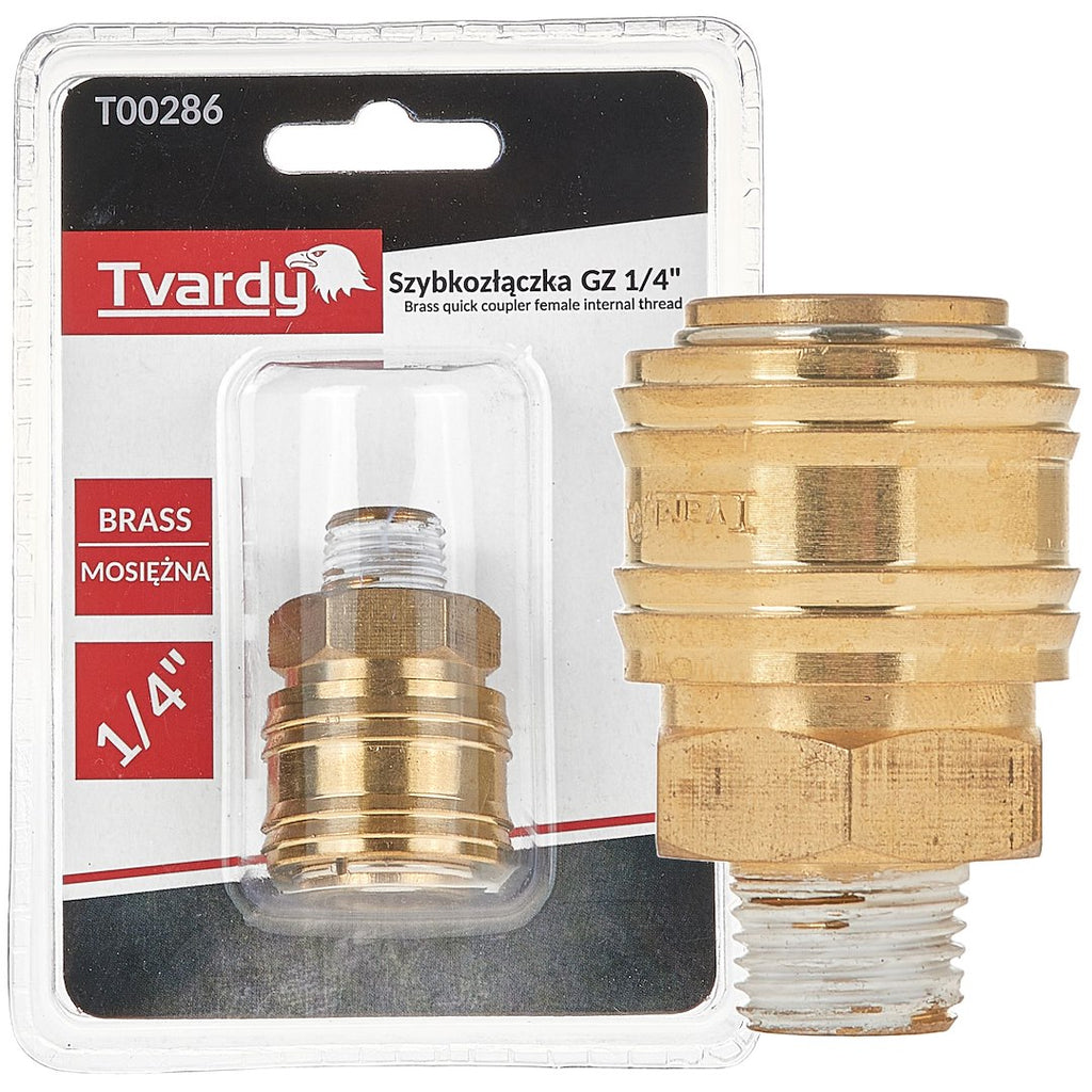 Brass quick coupler, female, external thread 1/4"