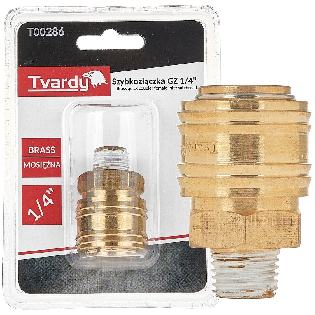 Brass quick coupler, female, external thread 1/4"