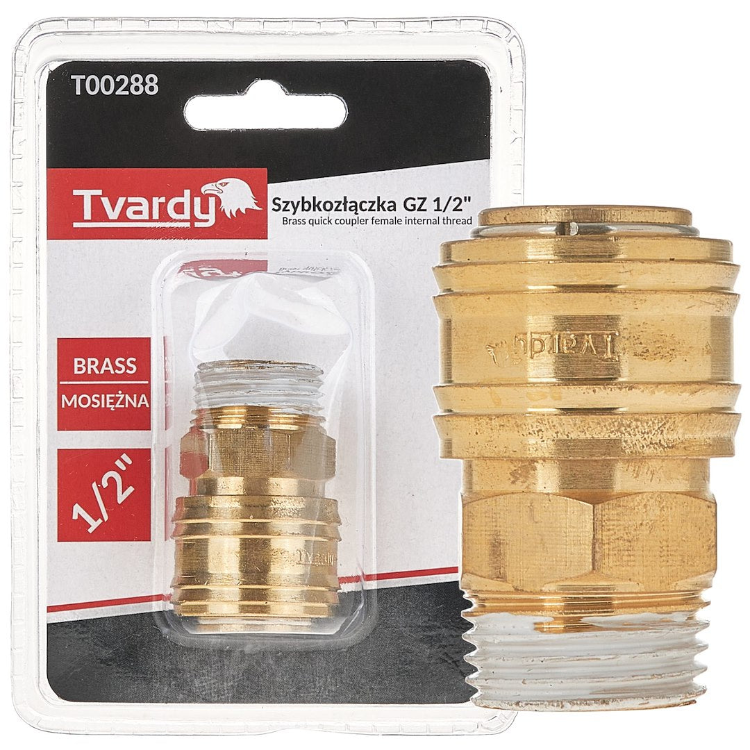 Brass quick coupler, female, external thread 1/2\"