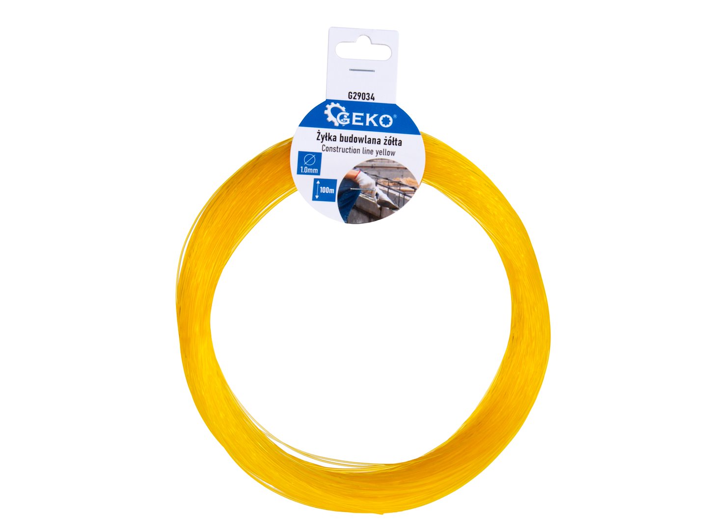 Construction line 1.0 mm, 100 m – yellow