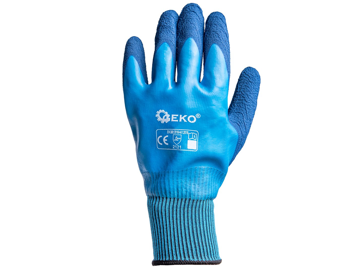 Waterproof work gloves, size 8 / polyester – latex / – Pack of 12