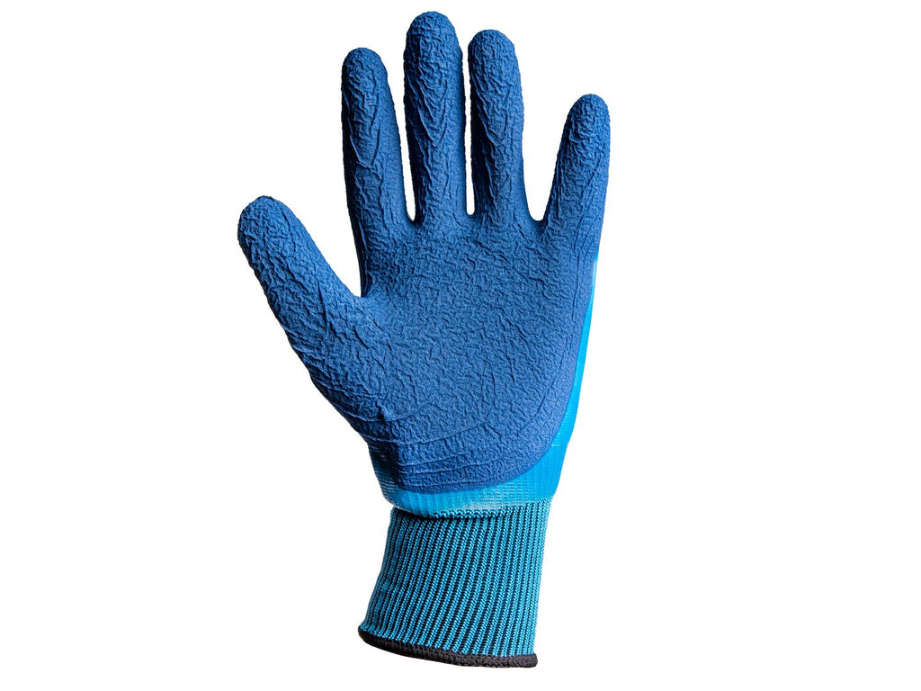 Waterproof work gloves, size 10 — polyester/latex – Pack of 12