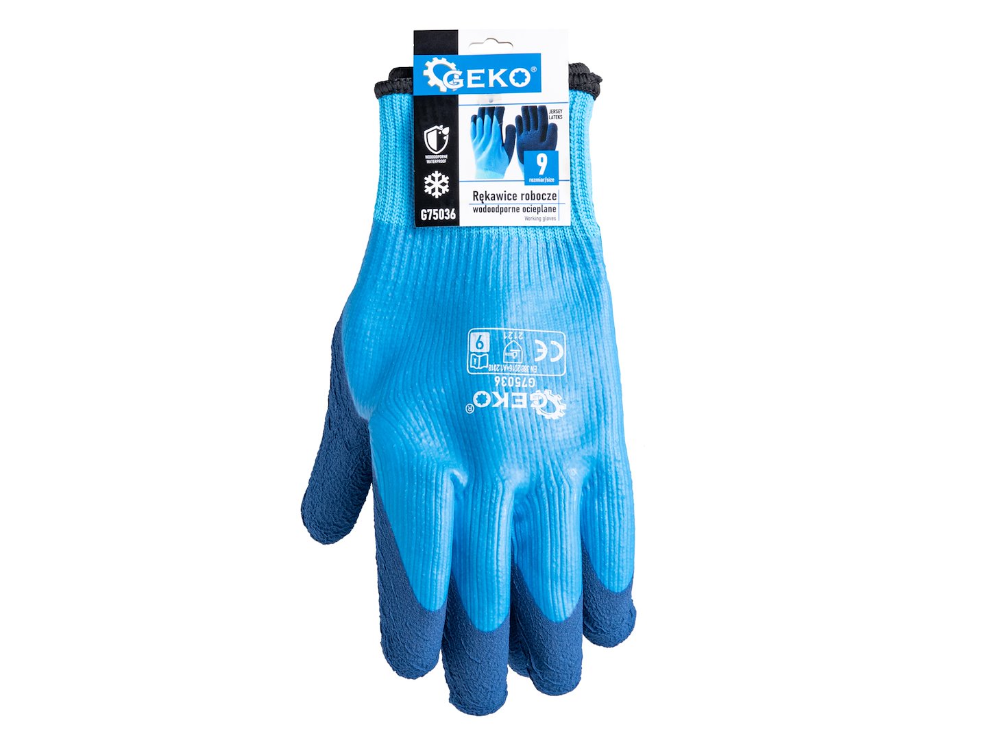 Waterproof thermal work gloves, size 9 — jersey / latex – Pack of 12
