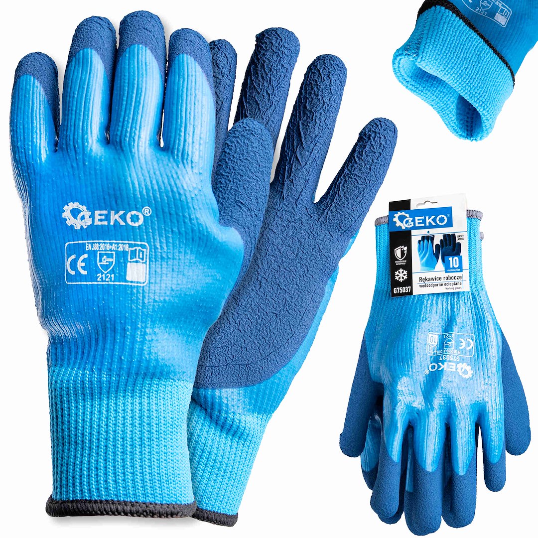 Waterproof thermal work gloves, size 10 (jersey – latex) – Pack of 12