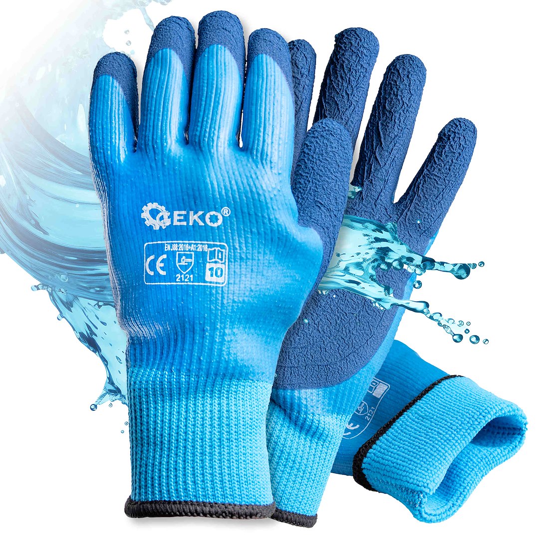 Waterproof thermal work gloves, size 10 (jersey – latex) – Pack of 12