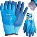 Waterproof thermal winter work gloves, size 8, cotton – latex – Pack of 12