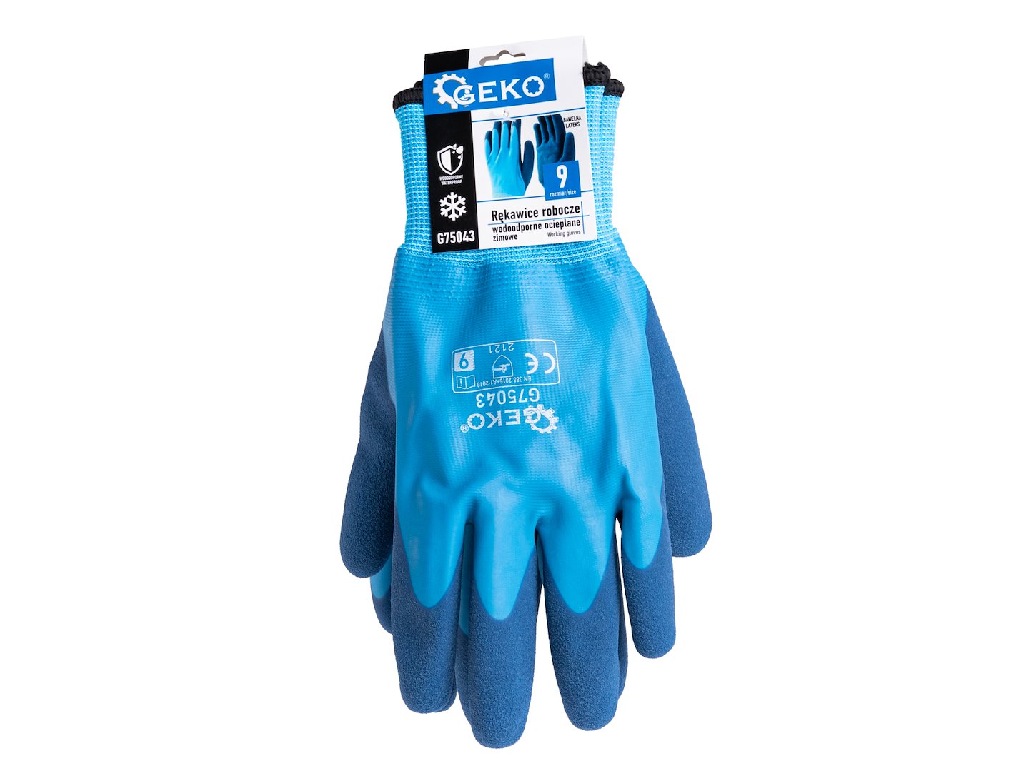 Waterproof thermal winter work gloves, size 9 (cotton – latex) – Pack of 12