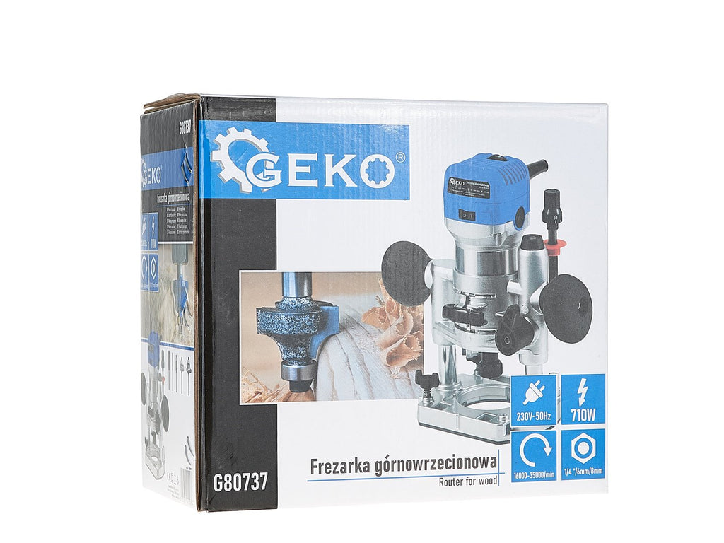 Wood router 710W with power adjustment and base