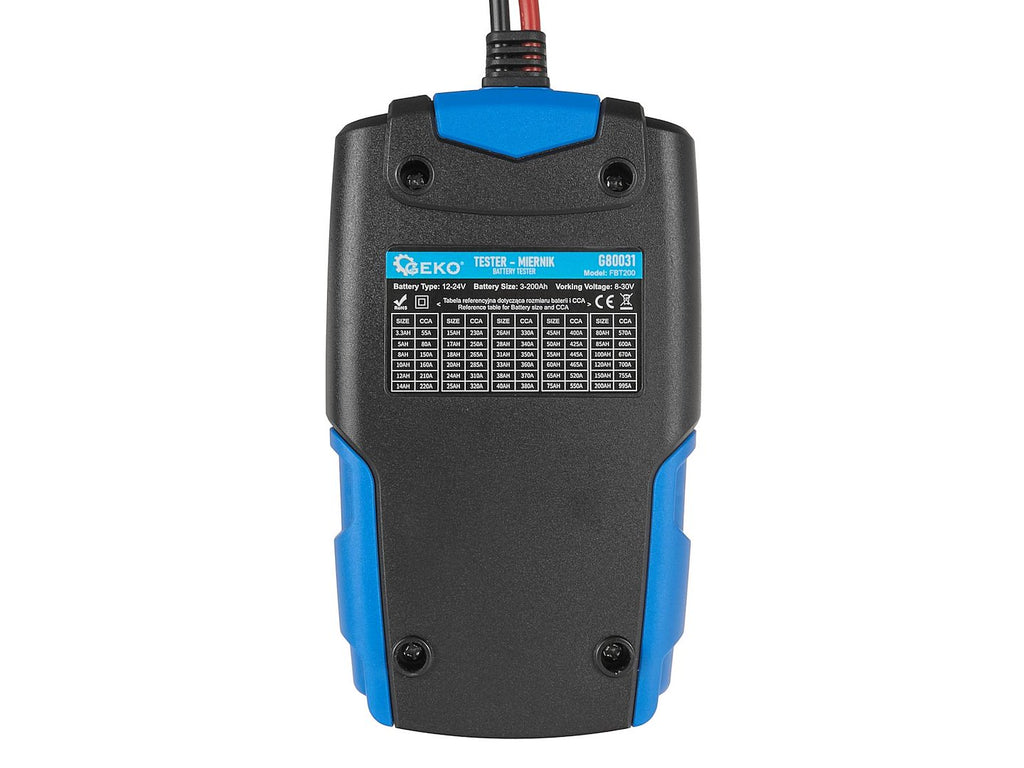 12/24V 3Ah-200Ah LCD Battery Tester