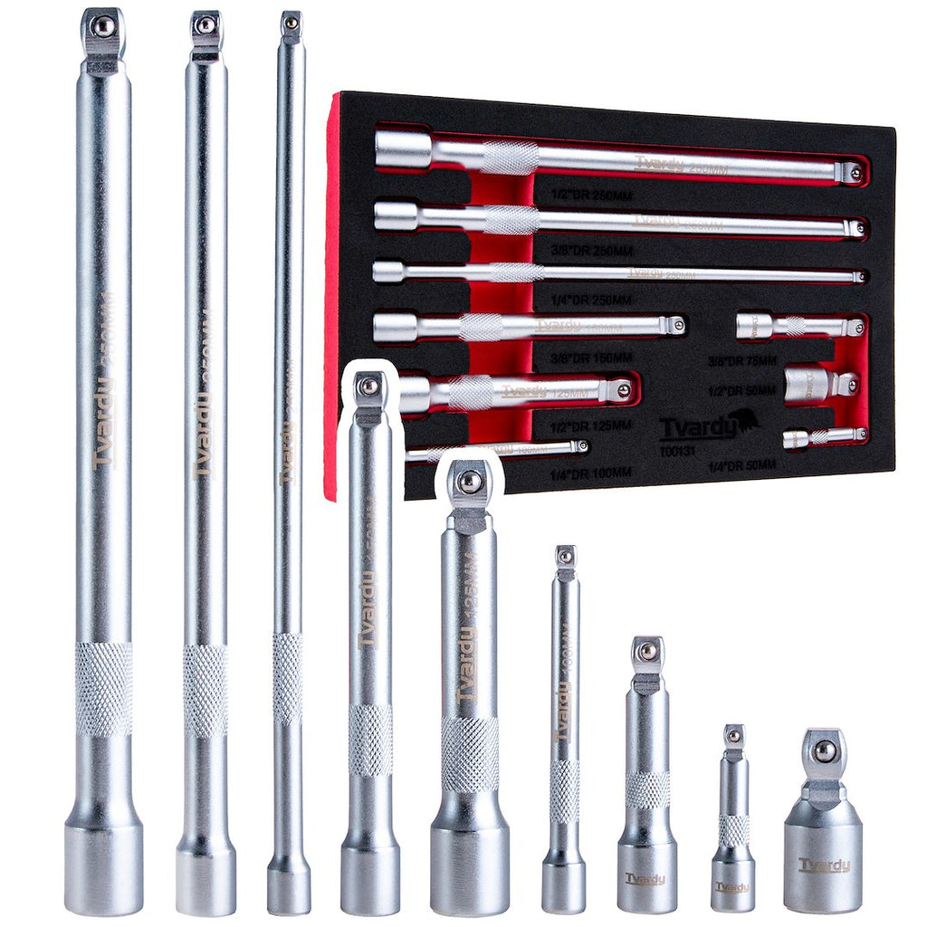 9 pcs wobble extension set 1/4" 3/8" 1/2" CrV