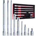 9 pcs wobble extension set 1/4" 3/8" 1/2" CrV