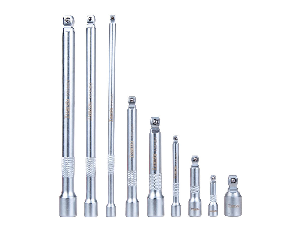9 pcs wobble extension set 1/4" 3/8" 1/2" CrV