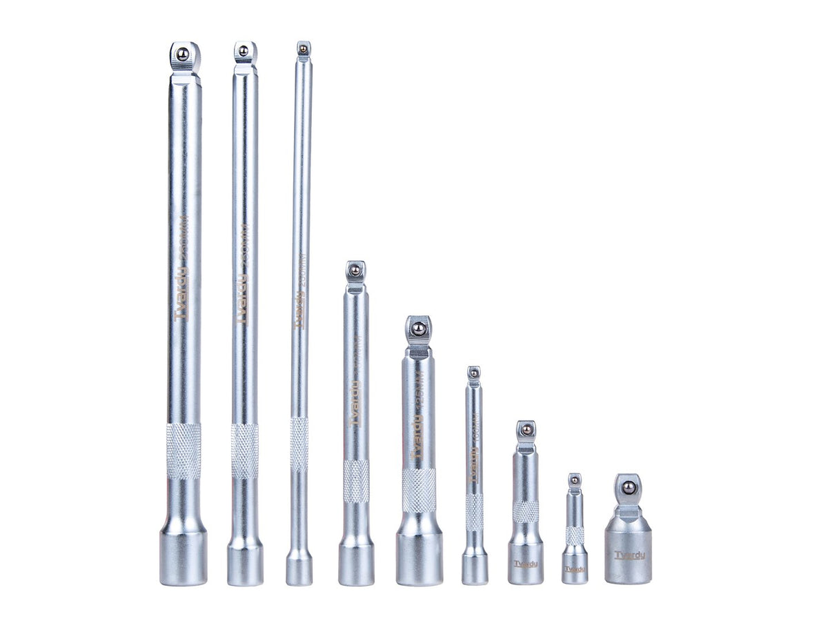 9 pcs wobble extension set 1/4" 3/8" 1/2" CrV